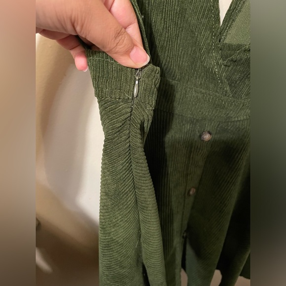 EUC Frille Rose Green Corduroy A-Line Dress - Picture 5 of 5